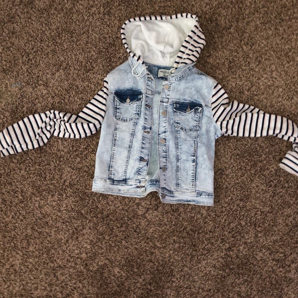 Jean Jacket with striped sleeves